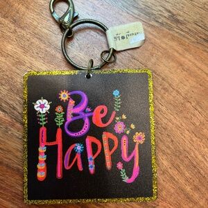*NWT*  Natural Life  Wooden Key Chain with Metal Key Fob